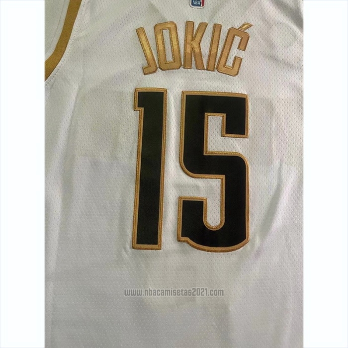 Camiseta Denver Nuggets Nikola Jokic #15 Ciudad 2023 NBA Finals Blanco